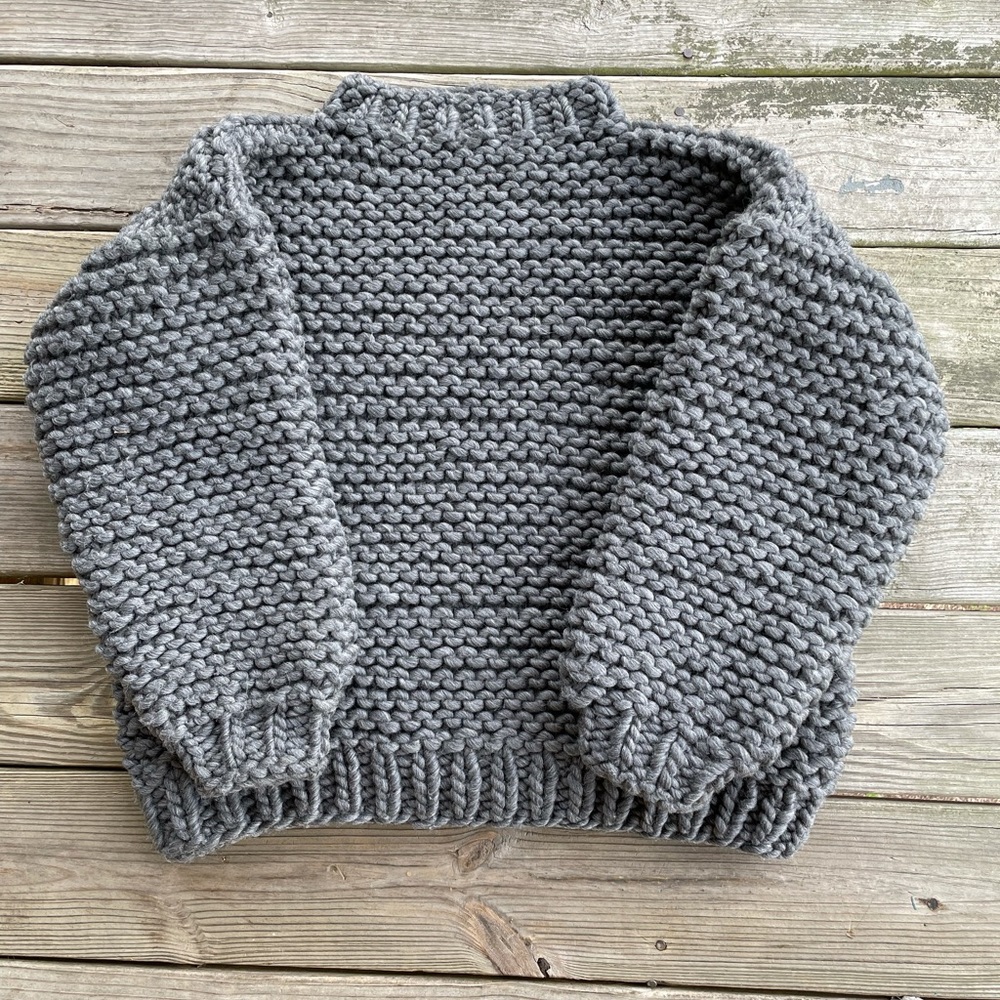 I love Mr Mittens Chunky Knit Gray Sweater